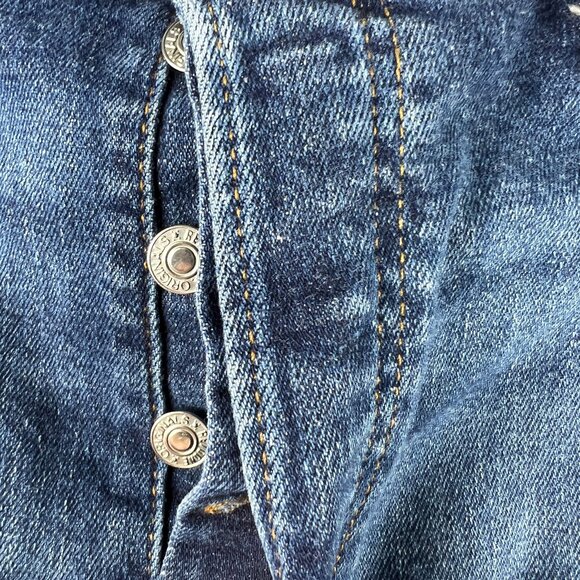 Re/Done Jeans Womens 31x31* 90s High Rise Loose Straight Jetty Blue Denim Tag 30 - Picture 6 of 16